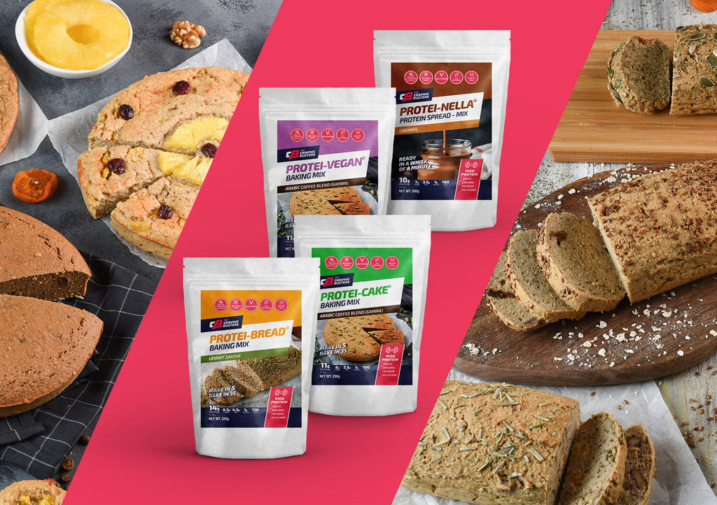 the craving busters complete high protein range, gluten free, dairy free, gym, dry mix, cake, bread